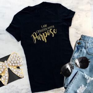 I Am Created with Purpose Christian T Shirt Size Large